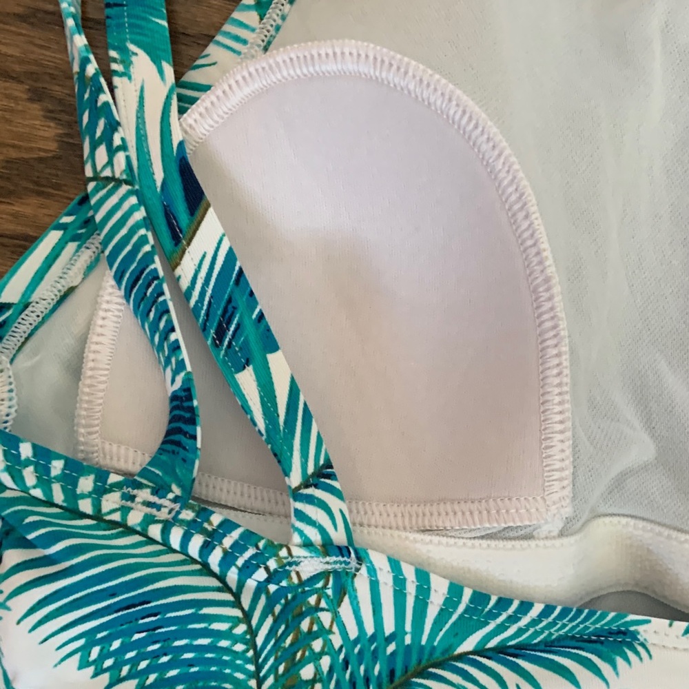 Tommy Bahama Turquoise White Tropical Double Strap One Piece Swimsuit - Picture 6 of 9
